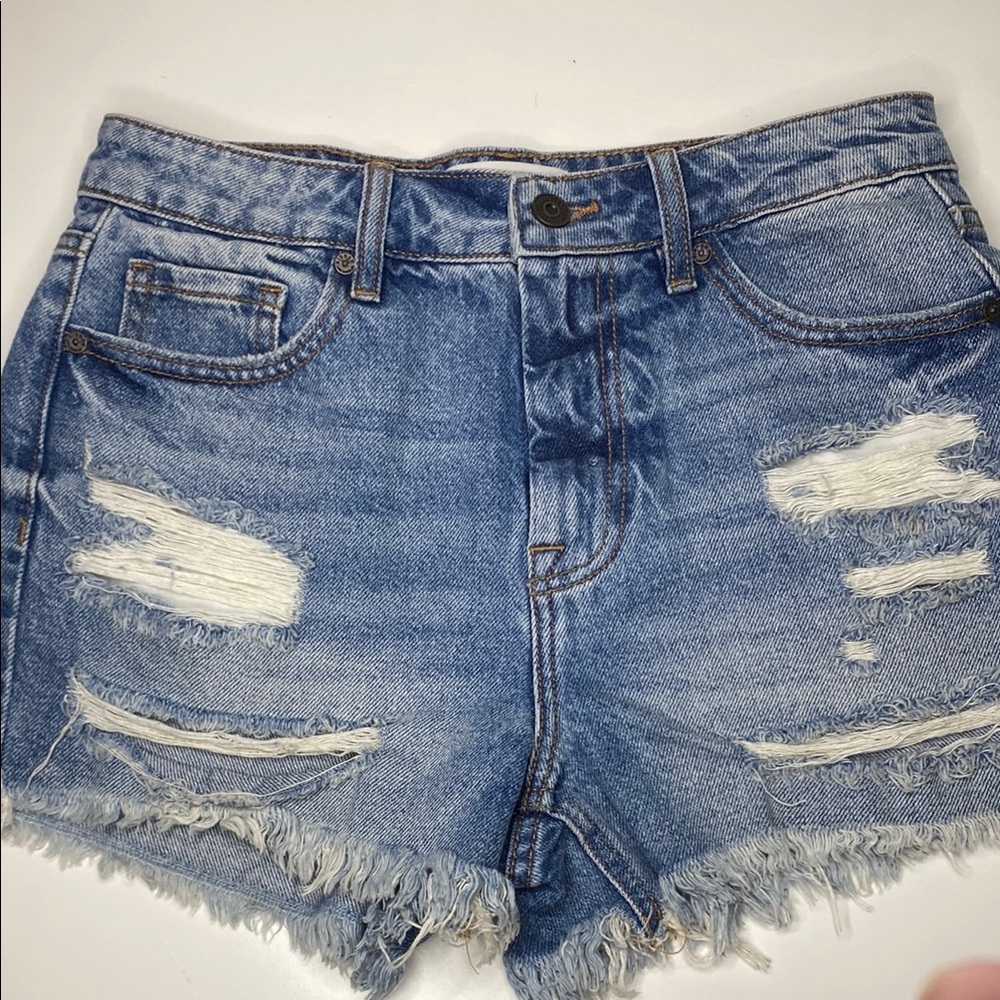 Denim Blue Distressed Women's Shorts